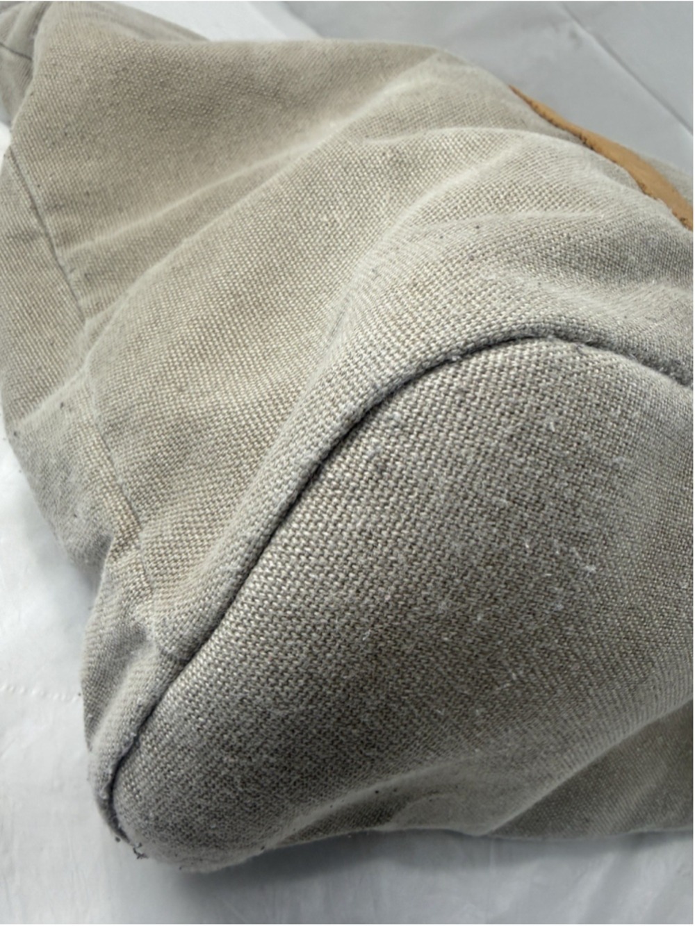 Hearth and Hand With Magnolia Canvas and Leather Tote Bag Khaki - Picture 7 of 16